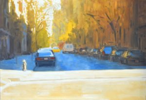 Moritz Hasse, New York, East Village, 2019, Oel auf Lwd, 80x115cm