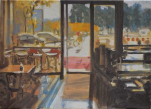 2020-06, Moritz Hasse, Berlin, Cafe in Mitte, 40x55cm